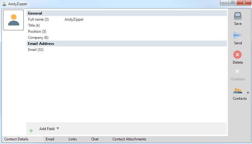Filling out the subject contact details