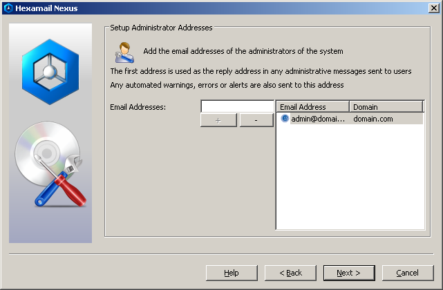 Configuring Administrator Email Addresses